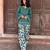 Green cotton kurti with printed farshi salwar