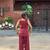 Printed maroon cotton kurti with farshi salwar