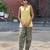 Yellow cotton kurti with farshi salwar