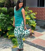 Green cotton kurti with farshi salwar