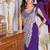 Purple embroidered,thread & sequins faux georgettete ready to wear saree