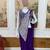 Purple embroidered,thread & sequins faux georgettete ready to wear saree