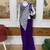 Purple embroidered,thread & sequins faux georgettete ready to wear saree