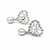 Certified natural freshwater pearls jewellery pearl drop earrings with crystal-studded floral frame, silver