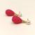 Certified natural freshwater pearls jewellery carved ruby red drop earrings with pearl & crystal stud