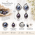 Certified natural freshwater pearls jewellery natural pearls black freshwater pearl drop earrings, 22x10 mm