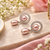 Certified natural freshwater pearls jewellery pink freshwater pearl drop earrings with cz halo circle