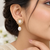 Certified natural freshwater pearls jewellery pearl drop earrings with cz floral stud, gold tone