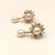 Certified natural freshwater pearls jewellery pearl drop earrings with cz floral stud, gold tone