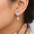 Certified natural freshwater pearls jewellery freshwater pearl drop earrings with crystal studded silver frame