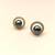 Certified natural freshwater pearls jewellery black pearl stud earrings with gold-tone cz halo for women