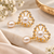 Certified natural freshwater pearls jewellery freshwater pearl drop earrings with gold-tone cz floral frame