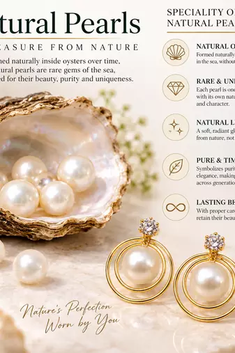 Certified natural freshwater pearls jewellery pearl drop earrings with cz stud and gold-tone multi-hoop