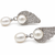 Certified natural freshwater pearls jewellery pearl drop earrings with angel wing cz stud, silver tone