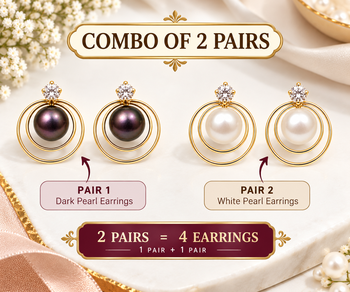 Certified natural freshwater pearls jewellery pearl & crystal stud earrings with gold double hoop frame 2