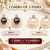 Certified natural freshwater pearls jewellery pearl & crystal stud earrings with gold double hoop frame