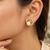 Certified natural freshwater pearls jewellery pearl & cz stud earrings, gold-toned floral circle design