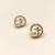 Certified natural freshwater pearls jewellery pearl & cz stud earrings, gold-toned floral circle design