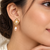 Certified natural freshwater pearls jewellery freshwater pearl drop earrings with cz, gold-toned