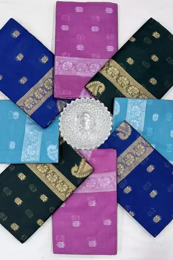 Sky blue silk blend jacuard work festival saree with unstitched blouse piece