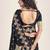 Black silk blend jacuard work festival saree with unstitched blouse piece