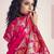 Pink silk blend jacuard work festival saree with unstitched blouse piece