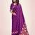 Purple silk blend jacuard work festival saree with unstitched blouse piece