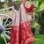 Craem maroon silk blend jacuard work festival saree with unstitched blouse piece