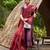 Maroon purple silk blend jacuard work festival saree with unstitched blouse piece