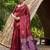 Maroon purple silk blend jacuard work festival saree with unstitched blouse piece