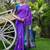 Purple rama silk blend jacuard work festival saree with unstitched blouse piece