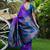 Purple rama silk blend jacuard work festival saree with unstitched blouse piece