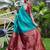 Rama maroon silk blend jacuard work festival saree with unstitched blouse piece