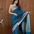 Rama  silk blend jacuard work festival saree with unstitched blouse piece