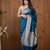 Rama  silk blend jacuard work festival saree with unstitched blouse piece