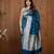 Rama  silk blend jacuard work festival saree with unstitched blouse piece