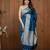 Rama  silk blend jacuard work festival saree with unstitched blouse piece