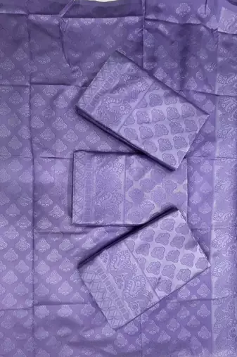 Lavender silk blend jacuard work festival saree with unstitched blouse piece
