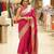 Pink silk blend jacuard work festival saree with unstitched blouse piece
