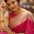 Pink silk blend jacuard work festival saree with unstitched blouse piece