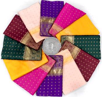 Maroon silk blend jacuard work festival saree with unstitched blouse piece 3
