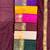 Purple silk blend jacuard work festival saree with unstitched blouse piece
