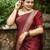 Maroon silk blend jacuard work festival saree with unstitched blouse piece