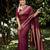 Maroon silk blend jacuard work festival saree with unstitched blouse piece