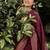 Maroon silk blend jacuard work festival saree with unstitched blouse piece