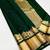 Green silk blend jacuard work festival saree with unstitched blouse piece