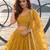 MUSTARD YELLOW NET THREAD WITH ZARI AND SEQUIN WORK FESTIVE LEHENGA CHOLI