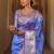Light purple  silk blend jacuard work festival saree with unstitched blouse piece