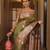 Mehendi  silk blend jacuard work festival saree with unstitched blouse piece