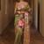Mehendi  silk blend jacuard work festival saree with unstitched blouse piece